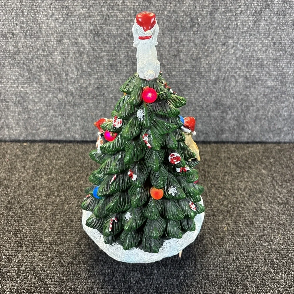 Collections Etc~Dog Lighted Tabletop Christmas Tree~Works